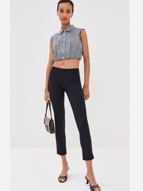 Veronica Beard Zip Back Scuba Pants-Black